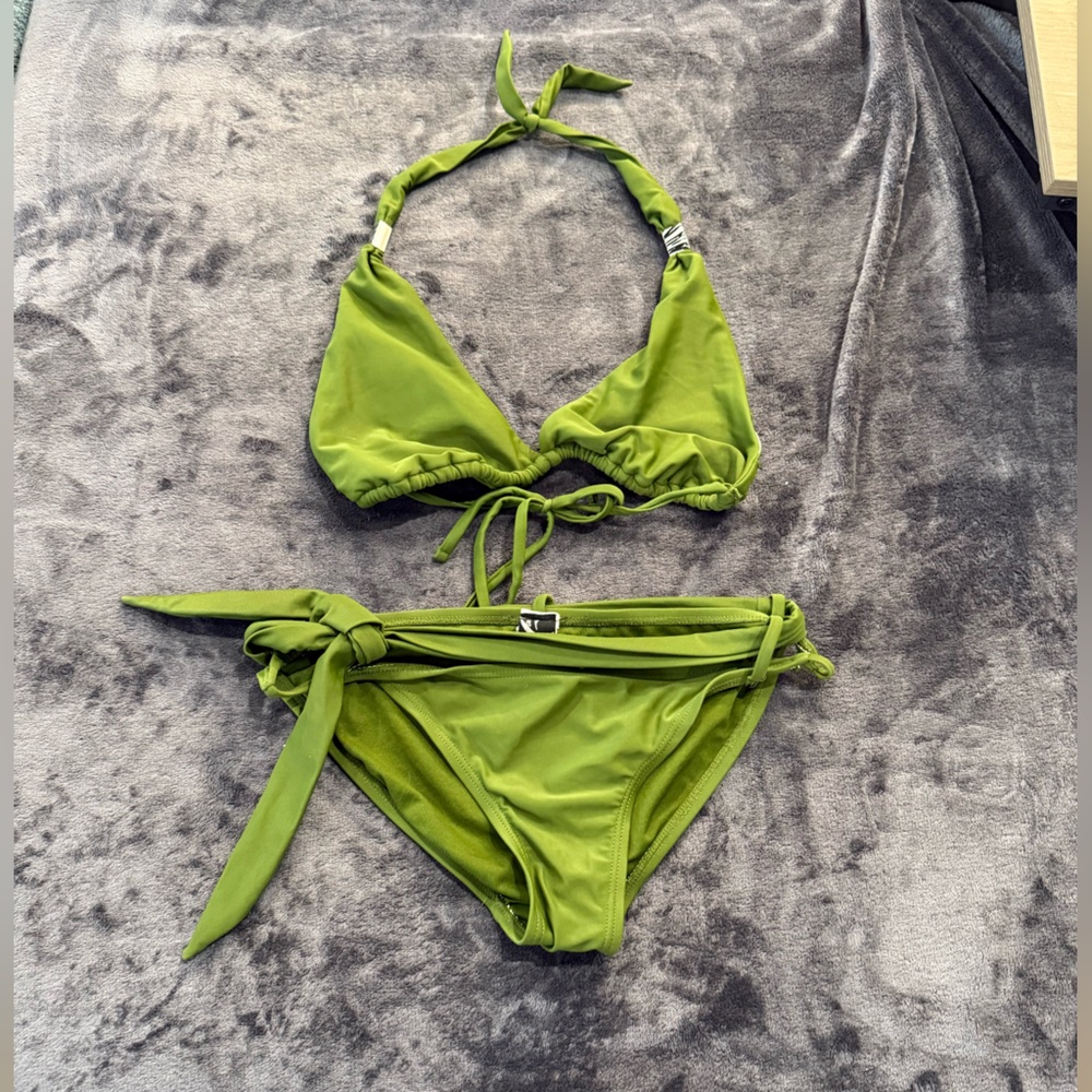 Vibrant Green Halter Bikini Set